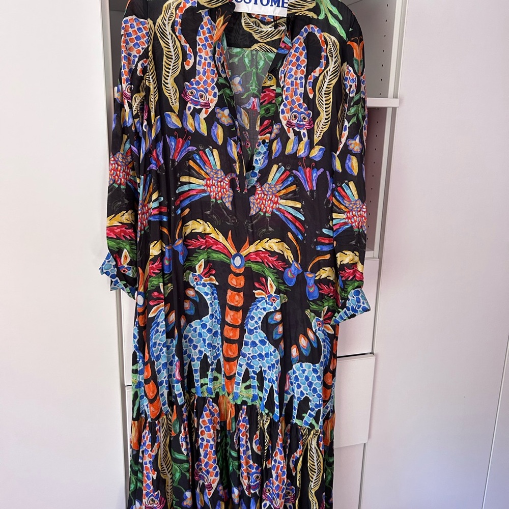 Desigual Multicolor Animal Print Midi Dress